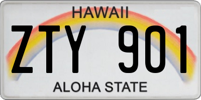 HI license plate ZTY901