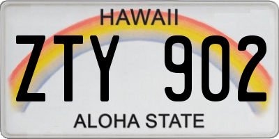 HI license plate ZTY902