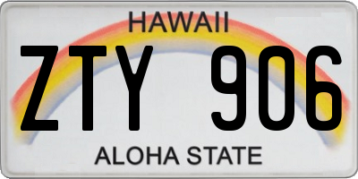 HI license plate ZTY906