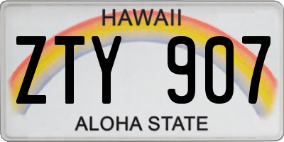 HI license plate ZTY907