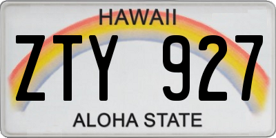 HI license plate ZTY927