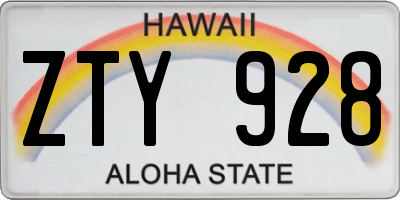 HI license plate ZTY928