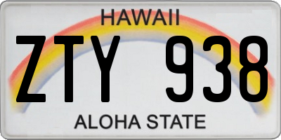 HI license plate ZTY938