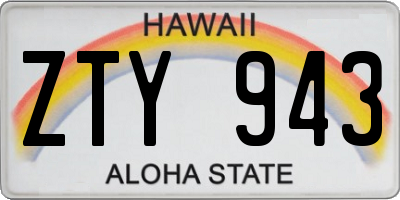 HI license plate ZTY943