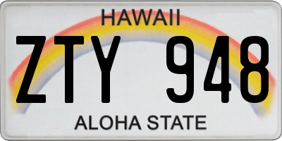 HI license plate ZTY948