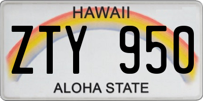HI license plate ZTY950