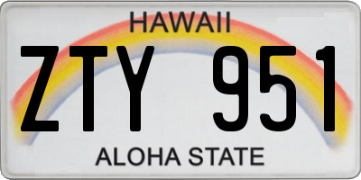 HI license plate ZTY951