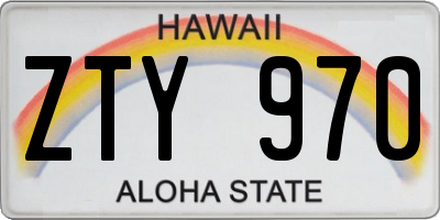 HI license plate ZTY970