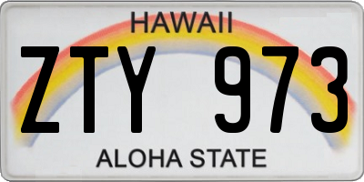 HI license plate ZTY973