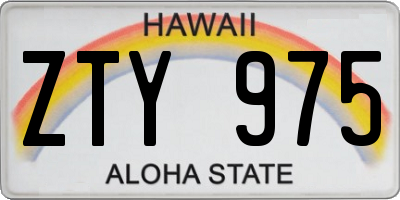 HI license plate ZTY975