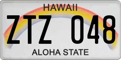 HI license plate ZTZ048