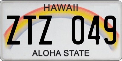 HI license plate ZTZ049