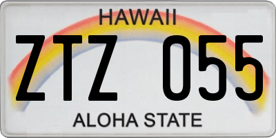 HI license plate ZTZ055