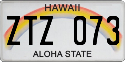 HI license plate ZTZ073