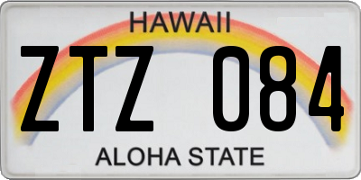 HI license plate ZTZ084