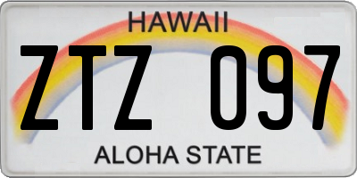 HI license plate ZTZ097