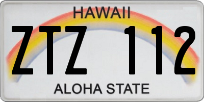 HI license plate ZTZ112