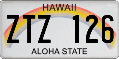 HI license plate ZTZ126