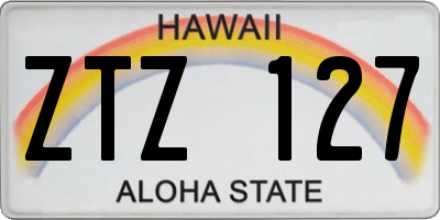 HI license plate ZTZ127