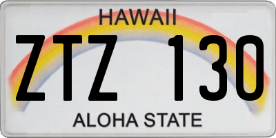 HI license plate ZTZ130