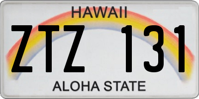 HI license plate ZTZ131