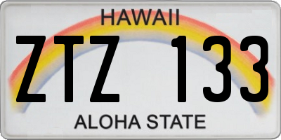 HI license plate ZTZ133