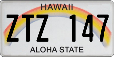HI license plate ZTZ147