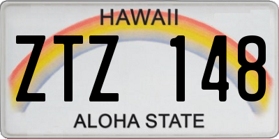 HI license plate ZTZ148