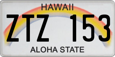 HI license plate ZTZ153