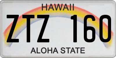 HI license plate ZTZ160