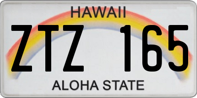 HI license plate ZTZ165