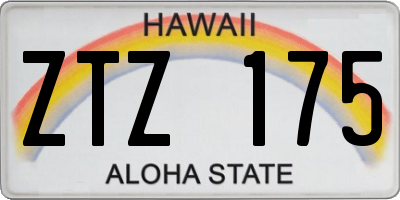 HI license plate ZTZ175