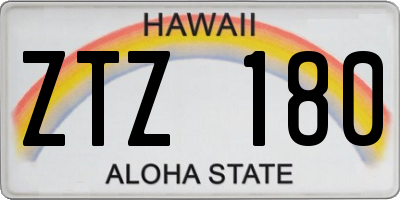 HI license plate ZTZ180
