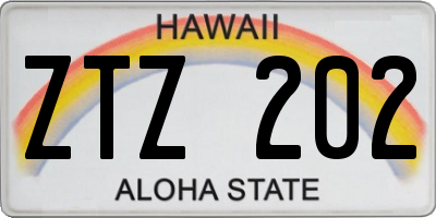 HI license plate ZTZ202