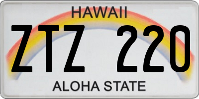 HI license plate ZTZ220