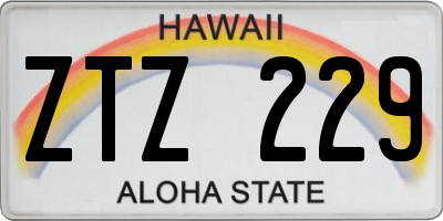 HI license plate ZTZ229