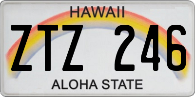 HI license plate ZTZ246