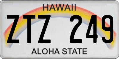 HI license plate ZTZ249