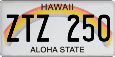HI license plate ZTZ250