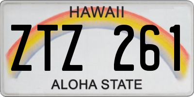 HI license plate ZTZ261