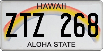 HI license plate ZTZ268