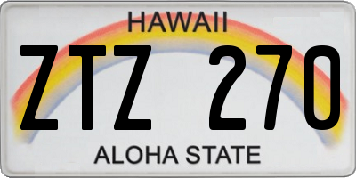 HI license plate ZTZ270