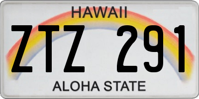 HI license plate ZTZ291