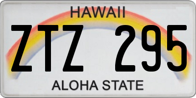 HI license plate ZTZ295