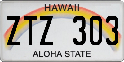 HI license plate ZTZ303