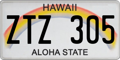 HI license plate ZTZ305