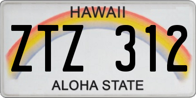 HI license plate ZTZ312