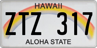 HI license plate ZTZ317