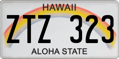 HI license plate ZTZ323