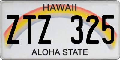 HI license plate ZTZ325